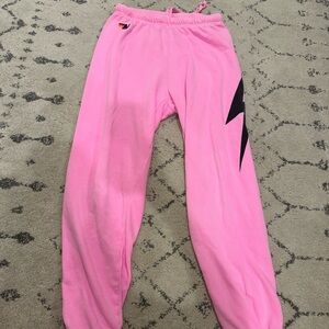 Aviator Nation Pink Lightning Bolt Sweatpants